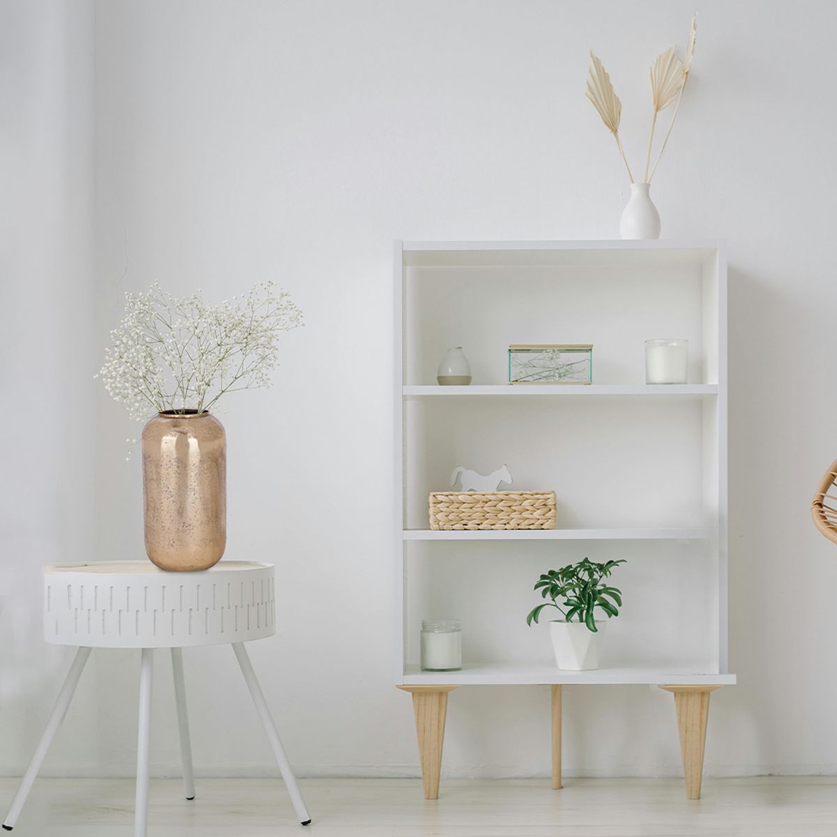 EGLO - Jarrón decorativo Florero KURASHIKI metal Dorado 31×17 cm