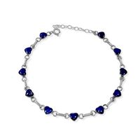Pulsera Mini Corazón Lapislázuli Plata Fina 950