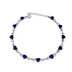 ANDREA COGGIOLA JOYAS - Pulsera Mini Corazón Lapislázuli Plata Fina 950
