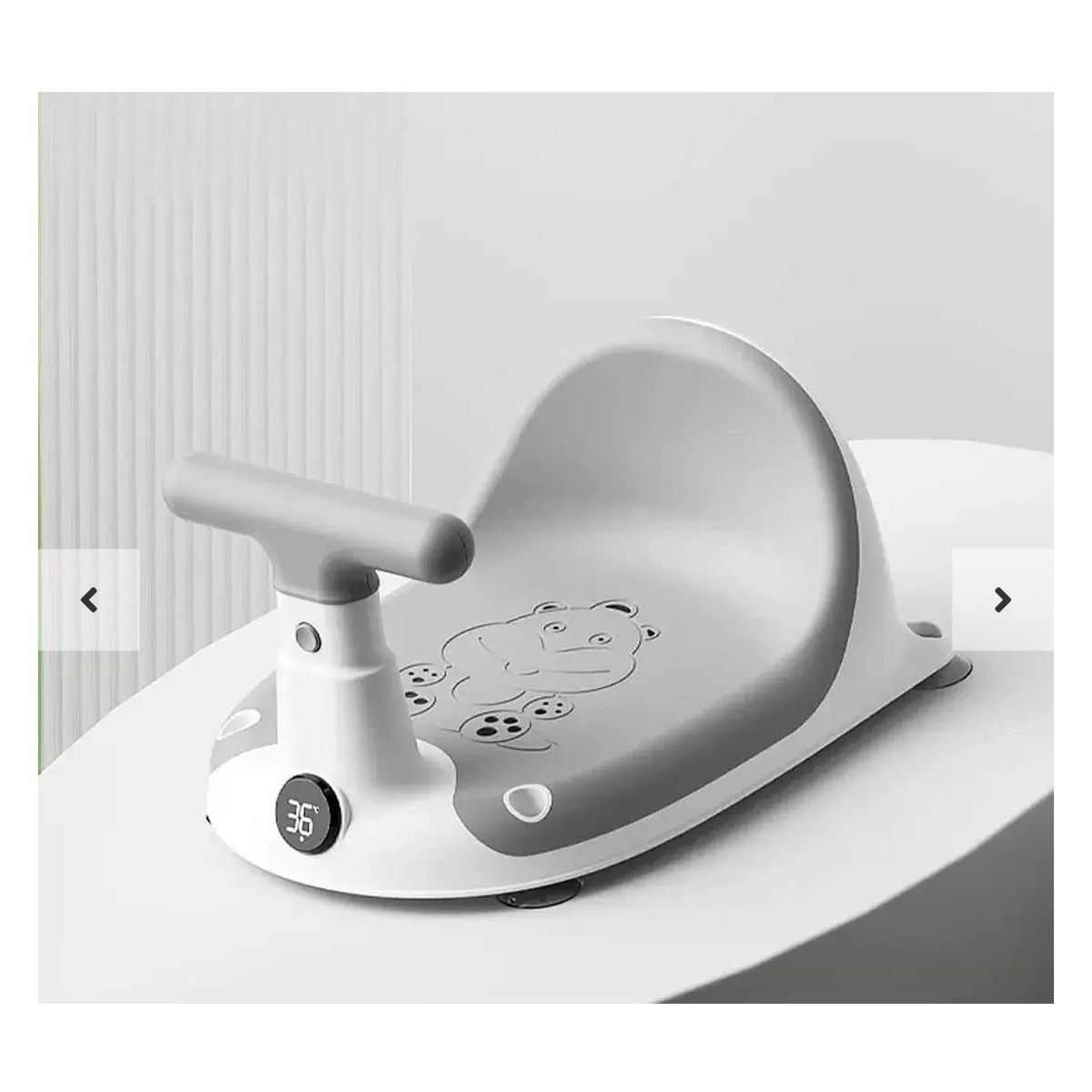 GENERICO - Asiento De Ducha Para Bebes Antideslizante Con Termómetro Gris