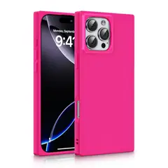 KBOD - Carcasa Cuadrada Blox Color Para iPhone 13 y 14 Fucsia