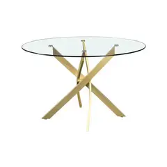 HABITA2 CHILE - Mesa de comedor de vidrio redonda Dubai - 100 cm