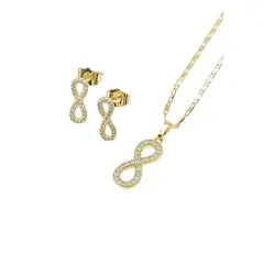 JOYAS MONTERO - Conjunto Infinito Gold Baño Oro 24K Micro Circones