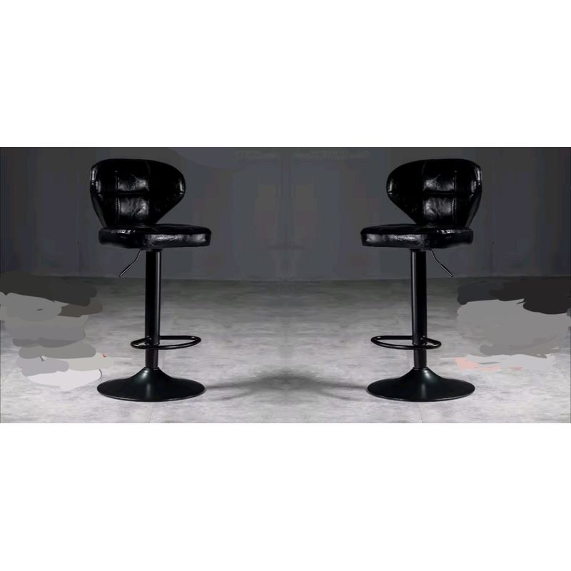 ARTIHOGAR - Pack Sillas Bar  Alex Nordic Taburete Ecocuero Negro/Negro