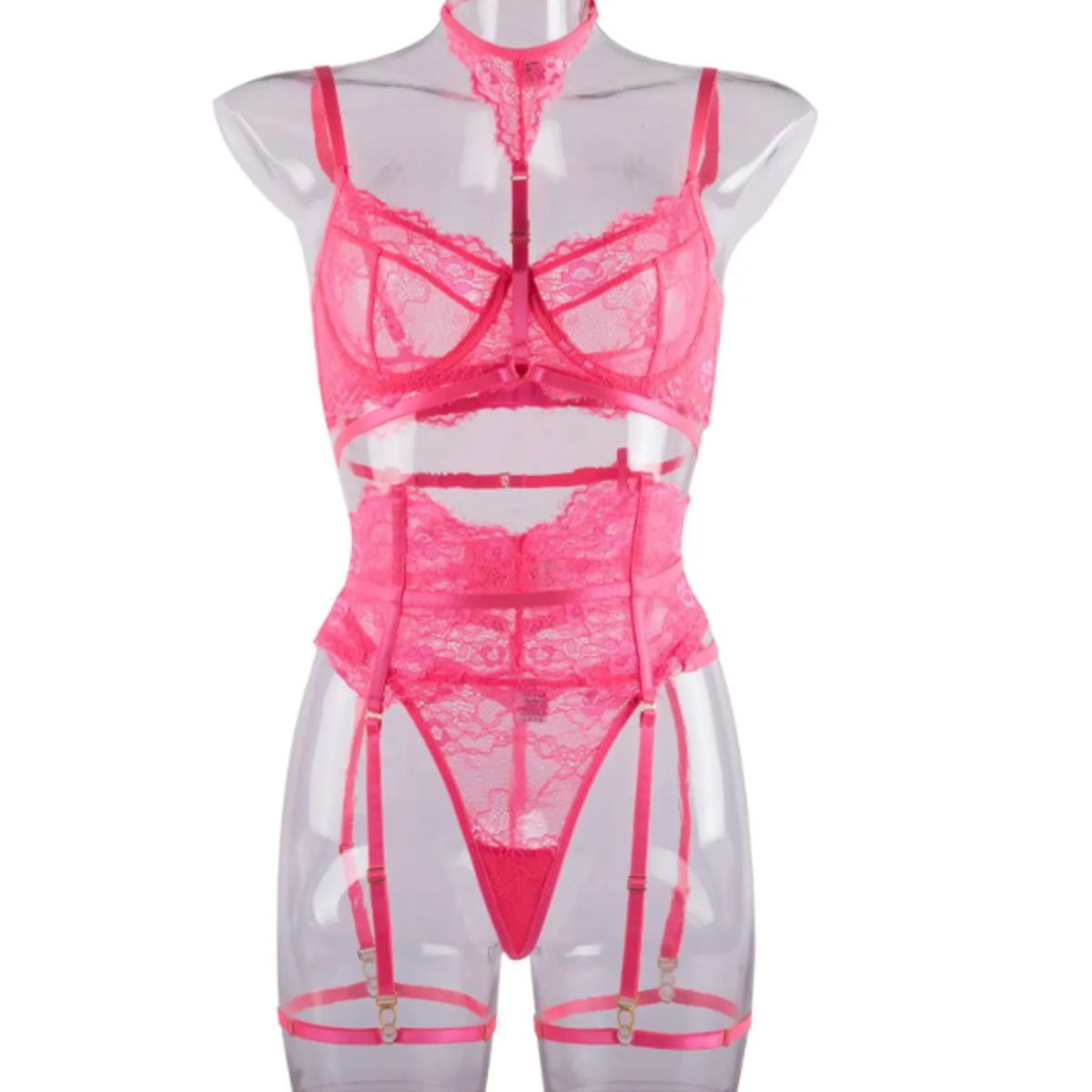 VELVET - Set Lenceria Berlin Fuscia Mujer