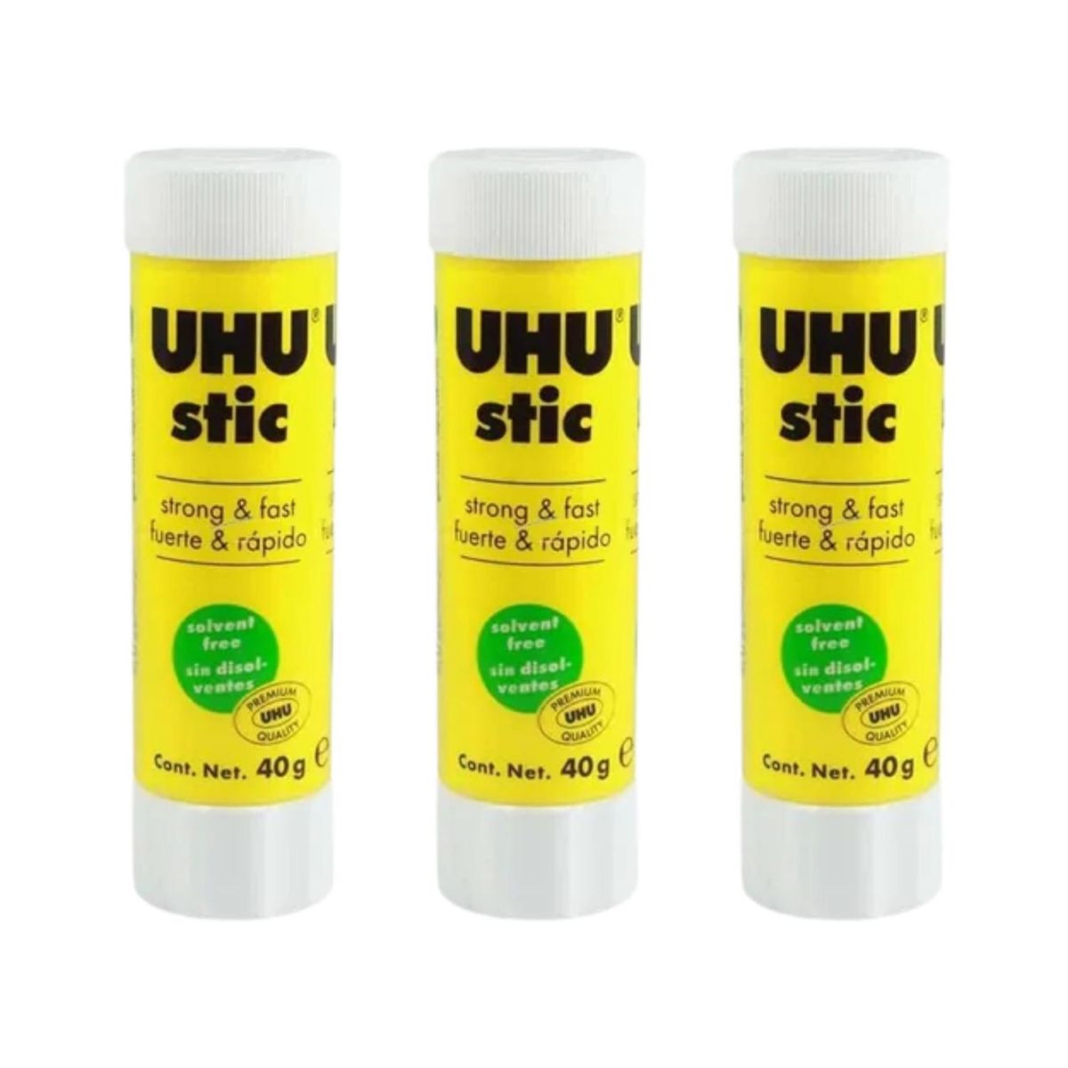 UHU - Uhu Stic Pegamento Adhesivo En Barra 40grs 3 Unid