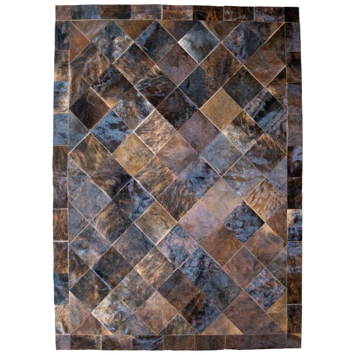 MOO HOGAR - Alfombra Cuero Natural 200 X 280Cm Diseño 20X20cm.