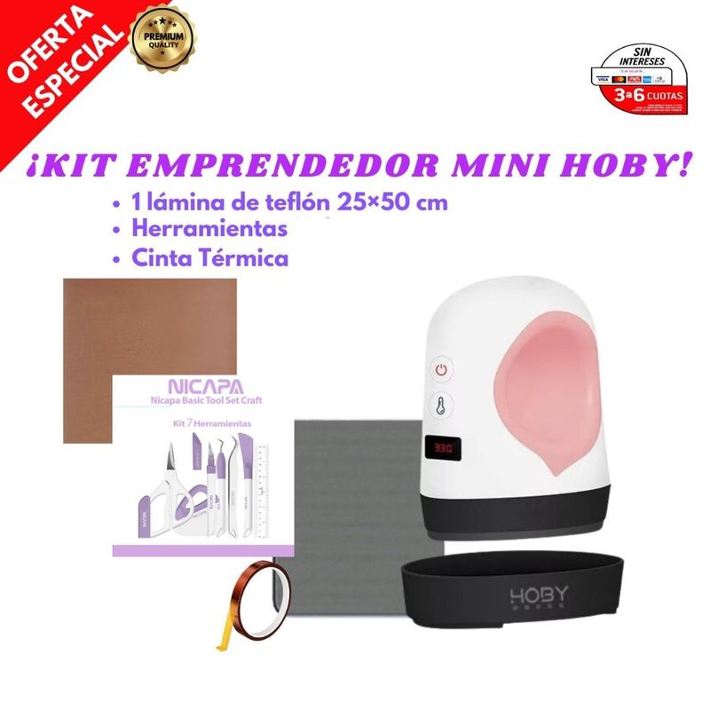 GENERICO - Mini estampadora + herramientas + teflón + cinta térmica