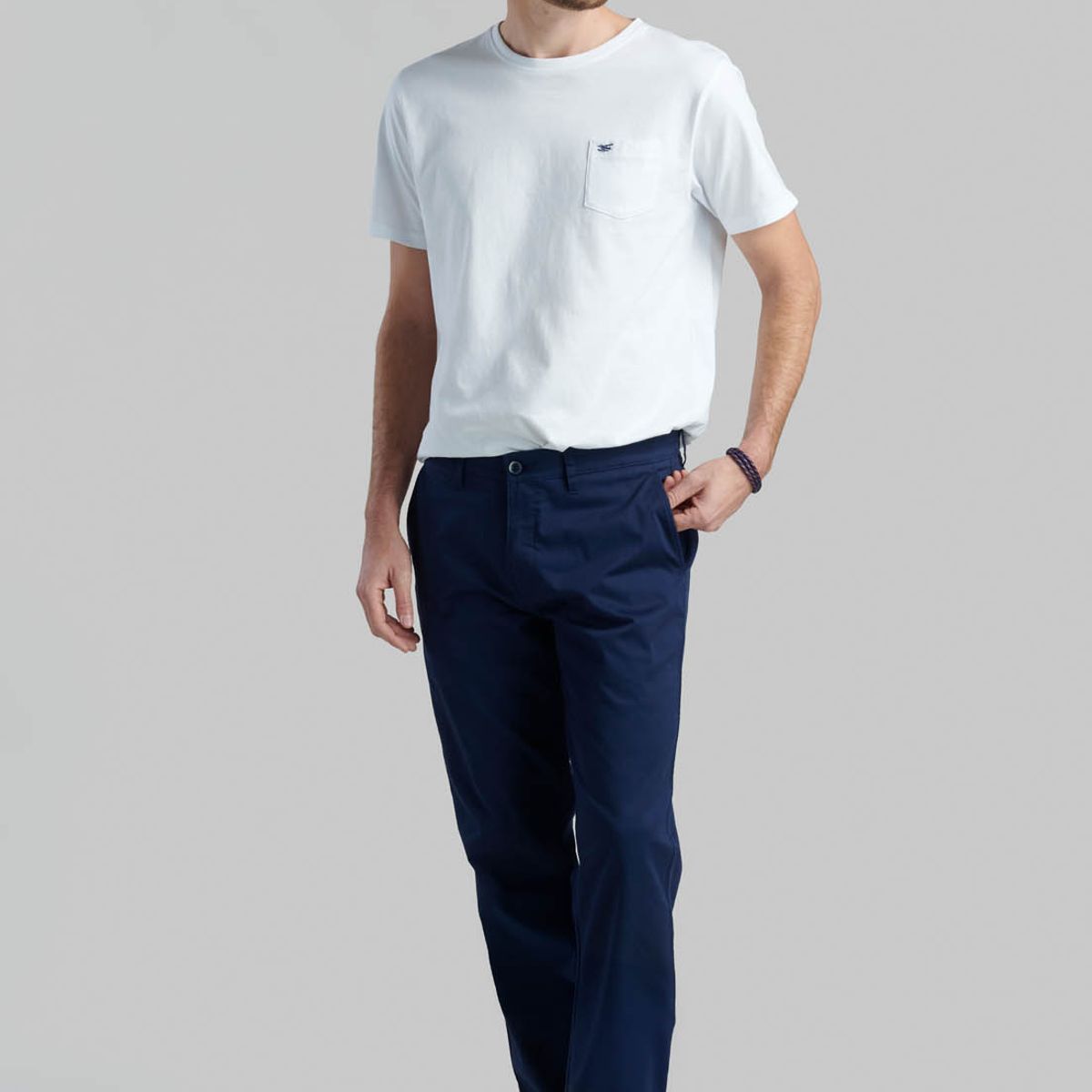 FEROUCH - Pantalón Twill Without Pleats L/33 Business Azul Ferouch