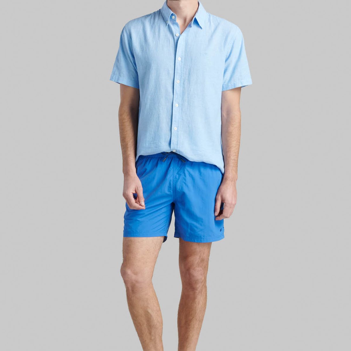 FEROUCH - Traje De Baño Básico Celeste Ferouch