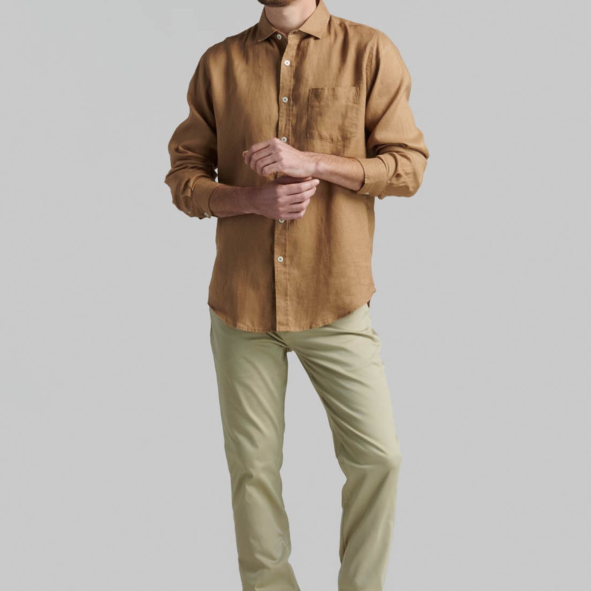 FEROUCH - Camisa Lino Green Bay Café Ferouch