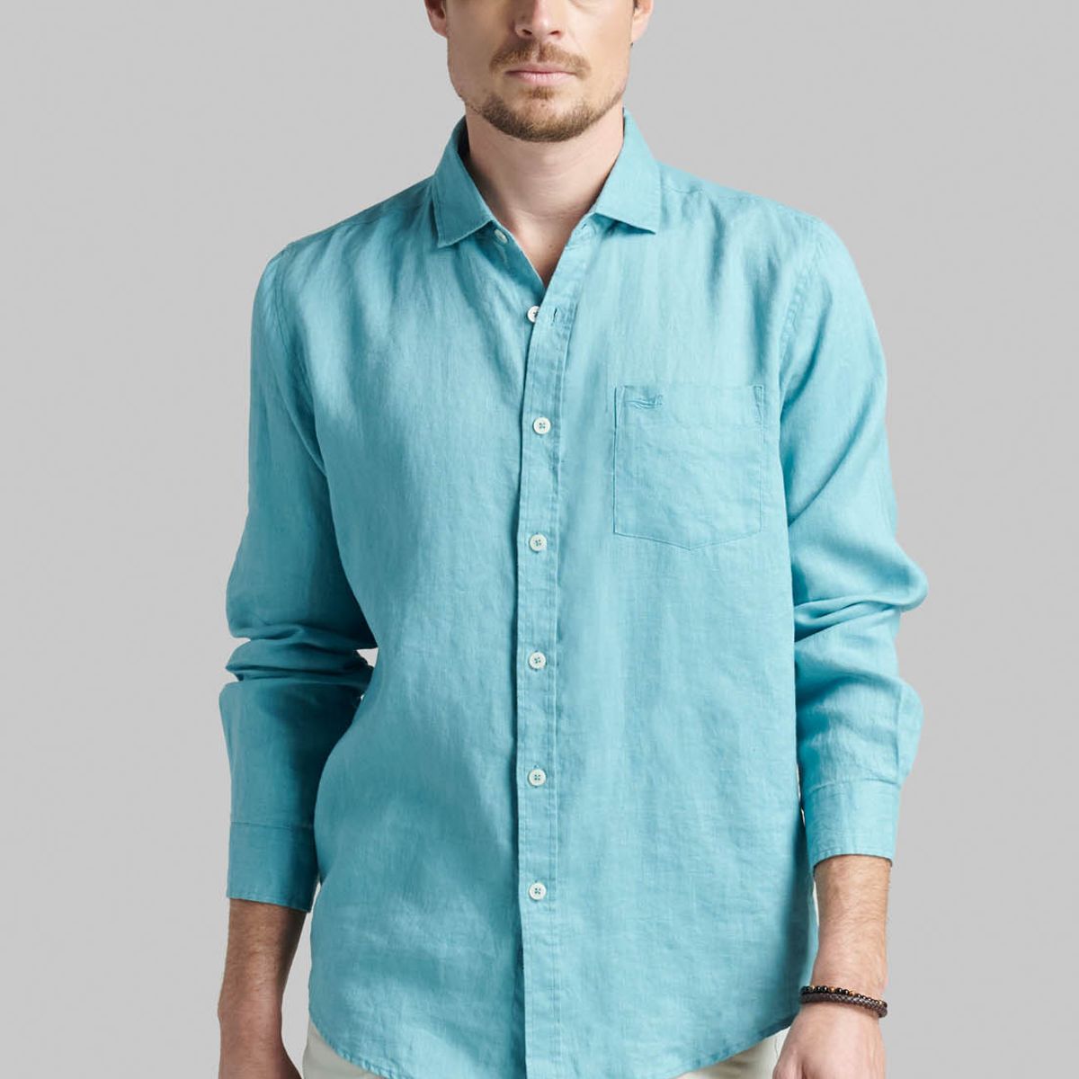 FEROUCH - Camisa Lino Green Bay Verde Ferouch