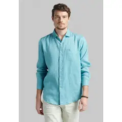 FEROUCH - Camisa Lino Green Bay Verde