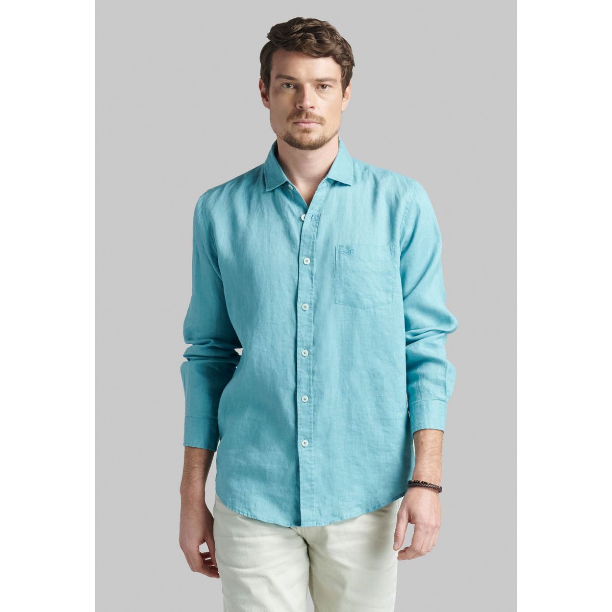 FEROUCH - Camisa Lino Green Bay Verde Ferouch