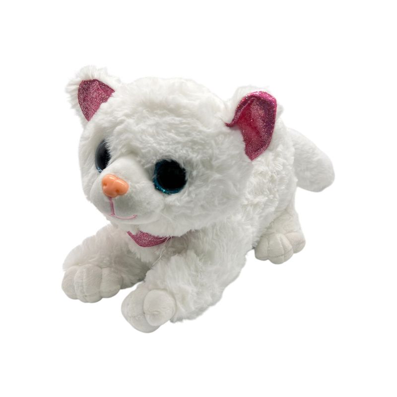 OEM - Peluche De Gato Acostado Ojos Claros Peluche Cat Tierno