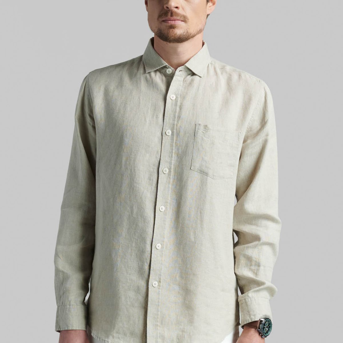 FEROUCH - Camisa Lino Green Bay Beige Ferouch
