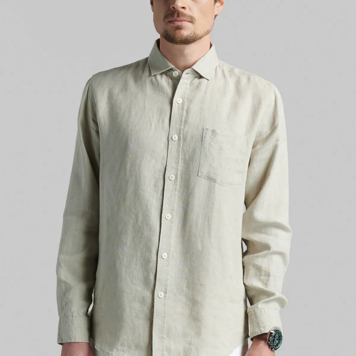 FEROUCH - Camisa Lino Green Bay Beige Ferouch