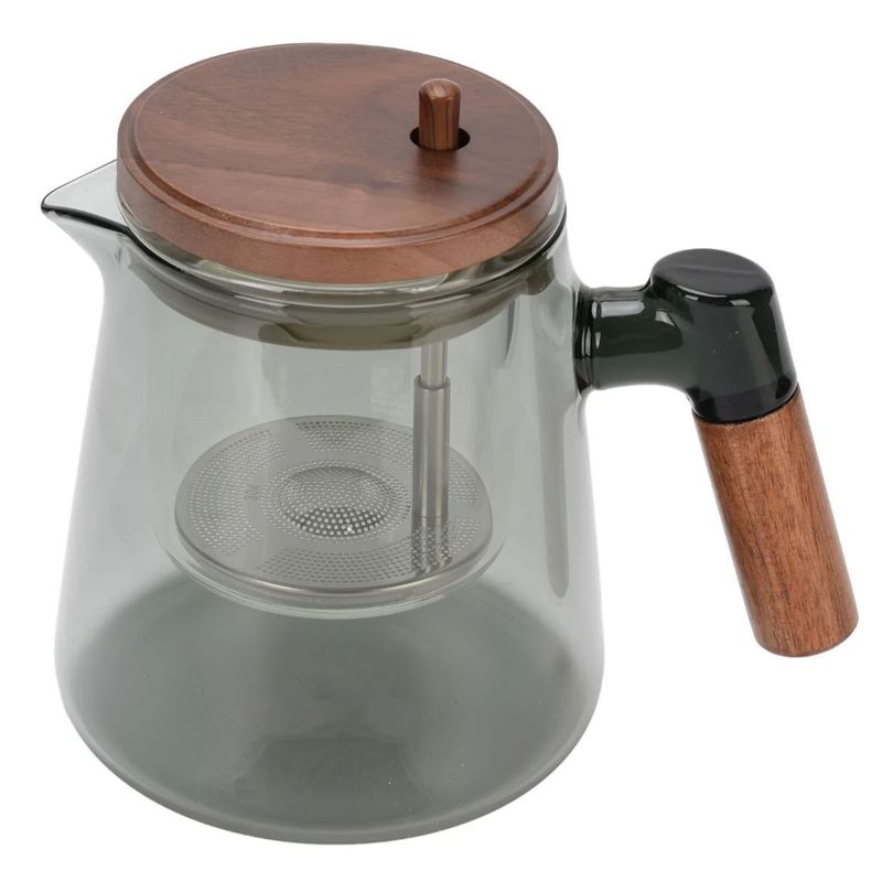 OEM - Tetera Vidrio Con Boton Dispensador De Te Agua Cafe