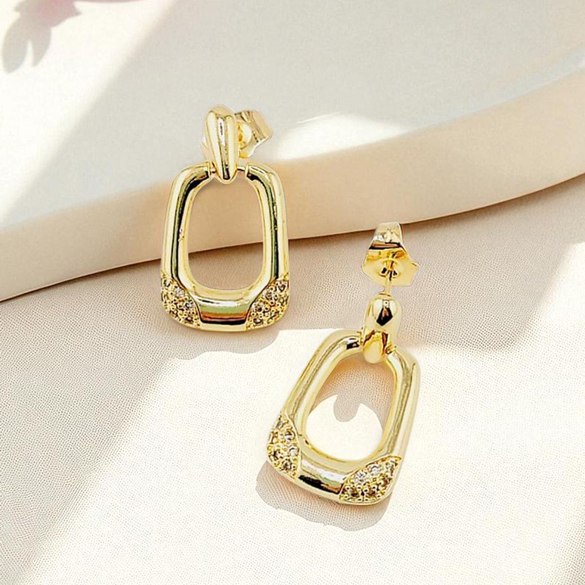 JOYAS MONTERO - Aros Olivia Gold Baño Oro 24K