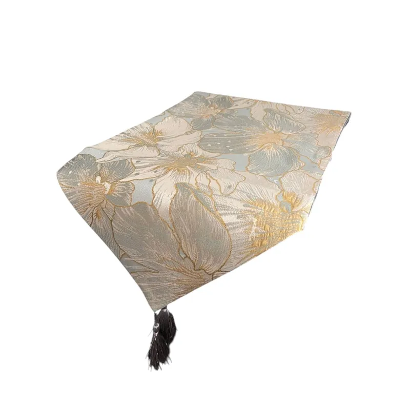 OEM - Mantel Camino De Mesa Tela Madera Flor 180x32cm