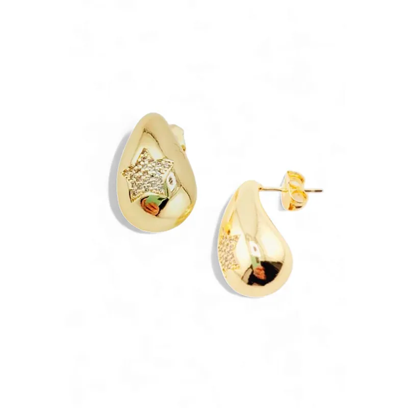 JOYAS MONTERO - Aros Vicenta Gold Baño Oro 24K
