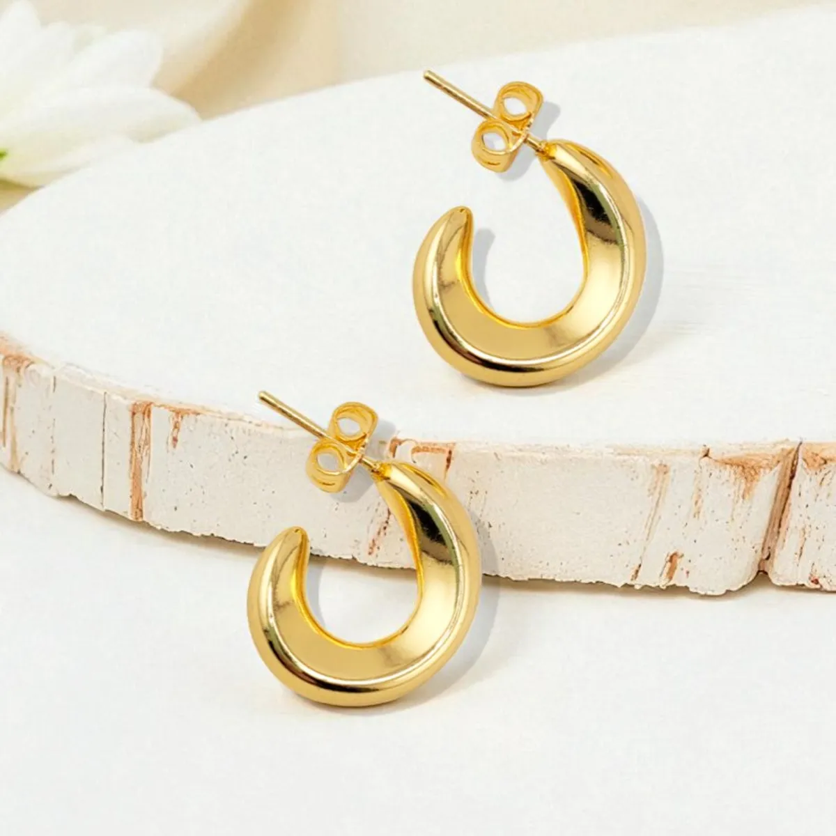 JOYAS MONTERO - Aros Sofia Gold Baño Oro 24k