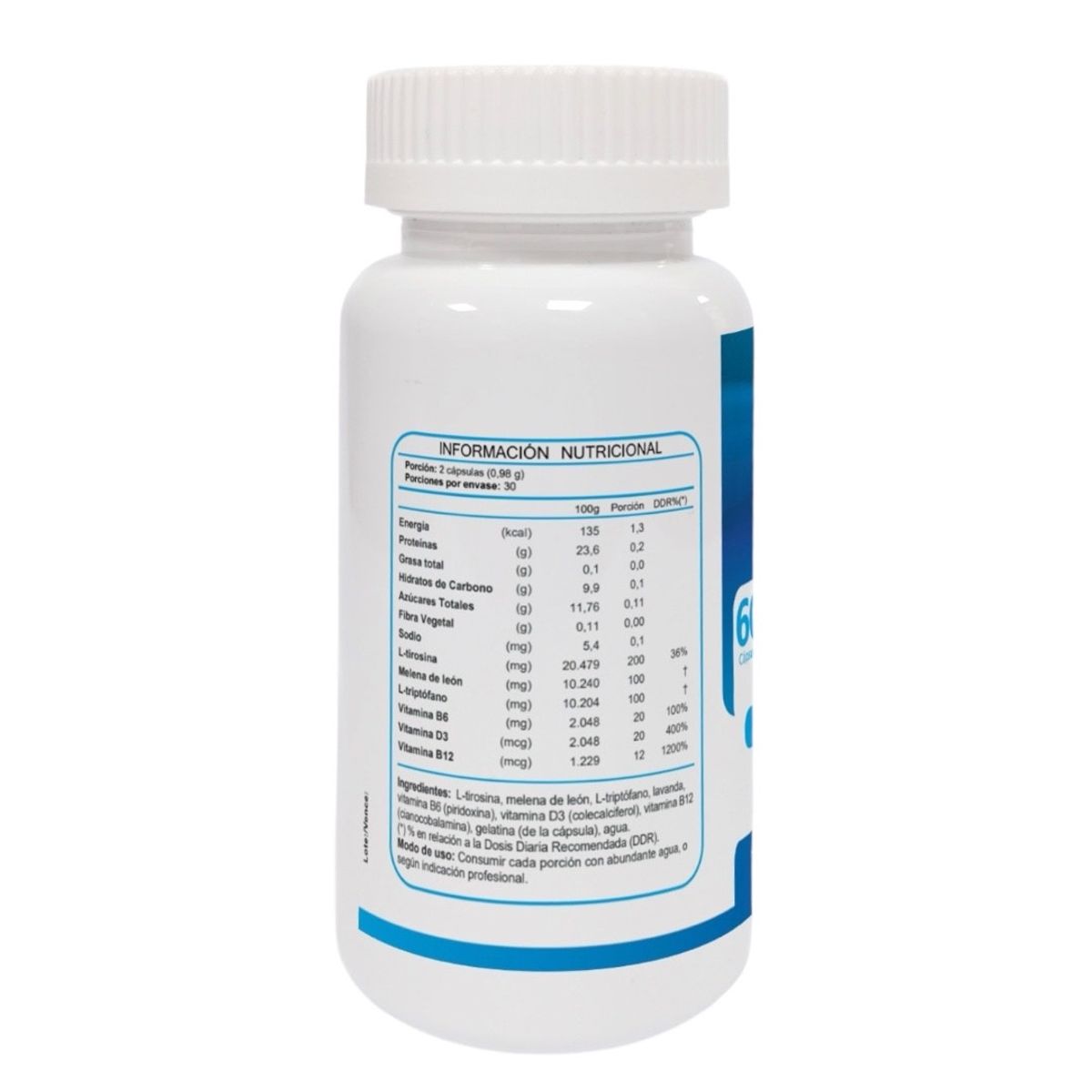 FNL - ANSIO+ Tirosina  Triptofano Melena Leon D3 B6 Fnl 2x60 Cap.  Ansiedad