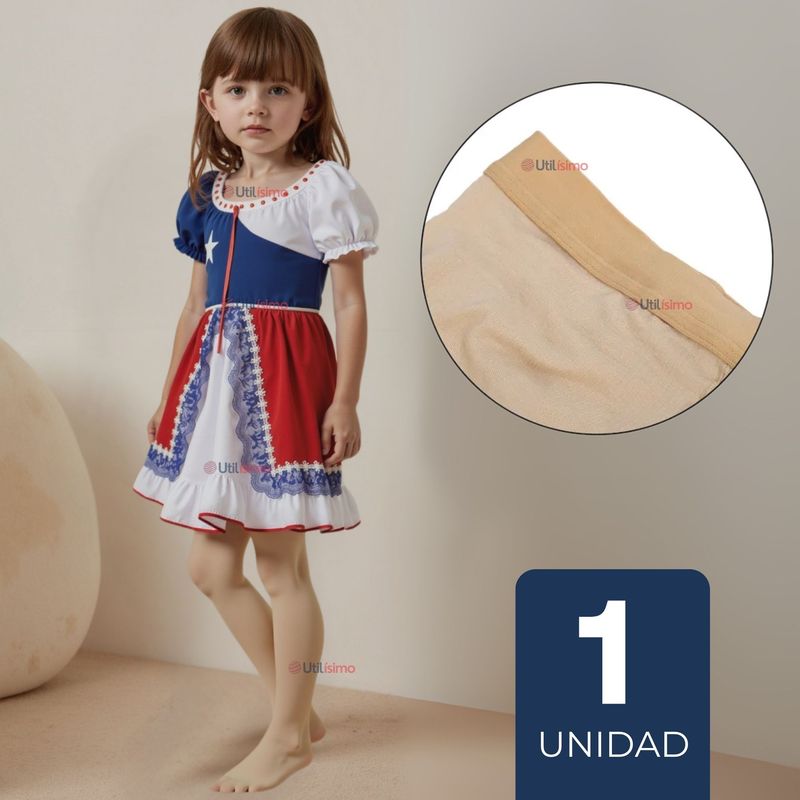 UTILISIMO - Pantys Primera Capa Ballerina Color Piel Para Niñas Fiestas Patrias