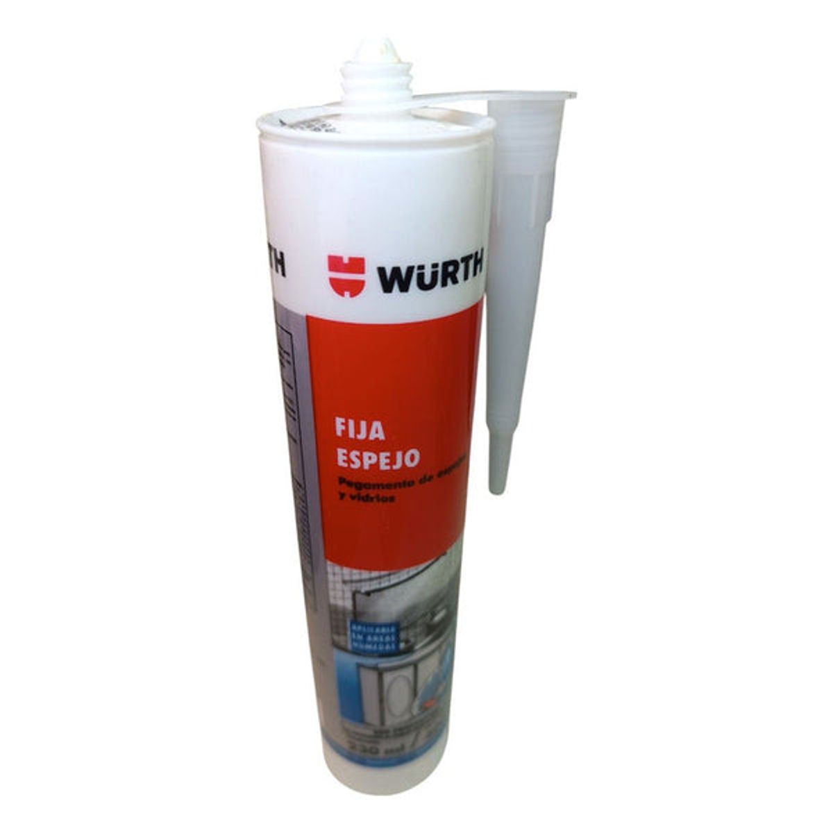 WURTH - Pack x3 Silicona Adhesivo Pegamento Fija Espejo 230ml Wurth