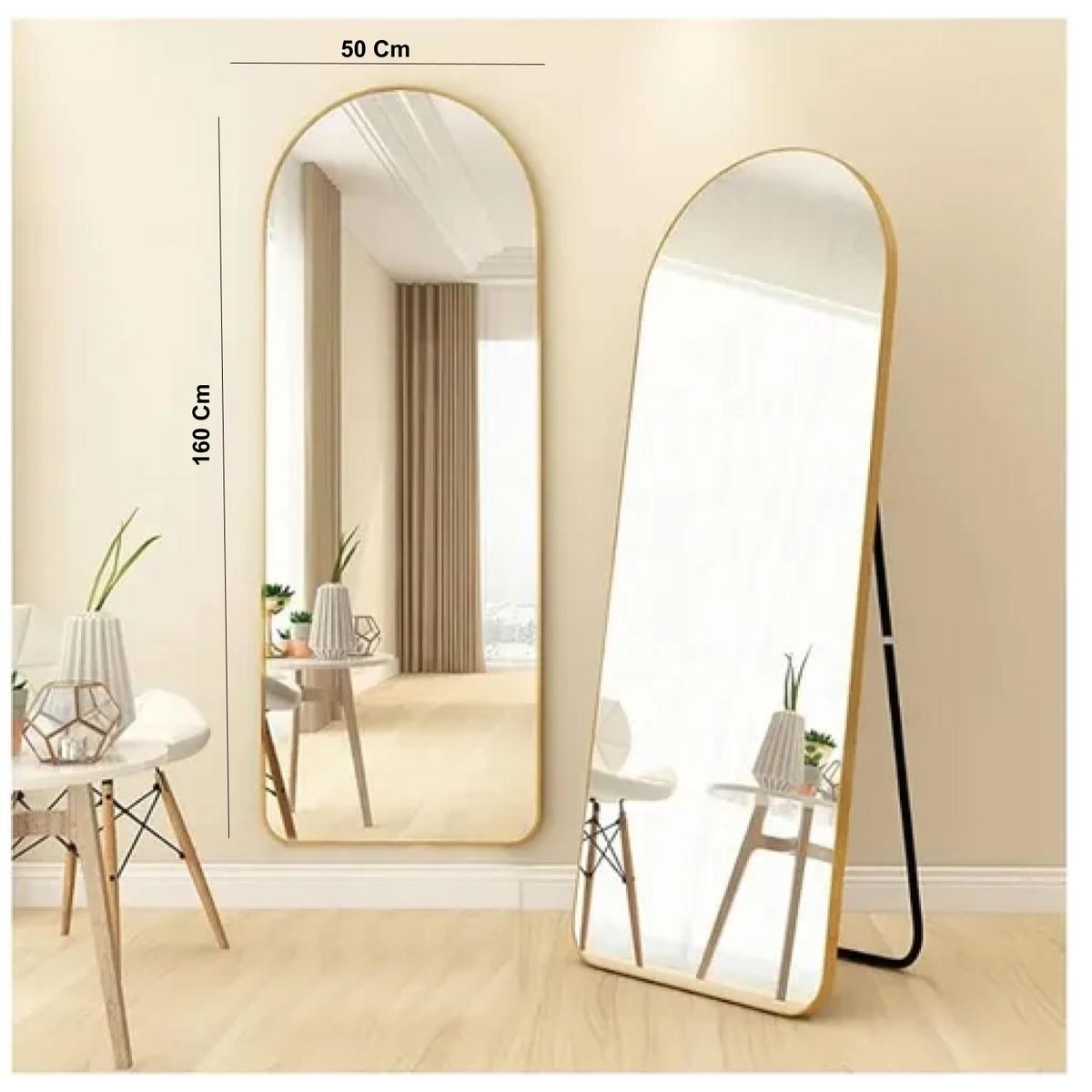 GENERICO - Espejo Decorativo De Pared Acero Inoxidable 160 cm x 50 cm