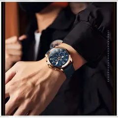 GENERICO - Reloj de Lujo para Hombre Esfera Azul Profundo Funciones Integradas