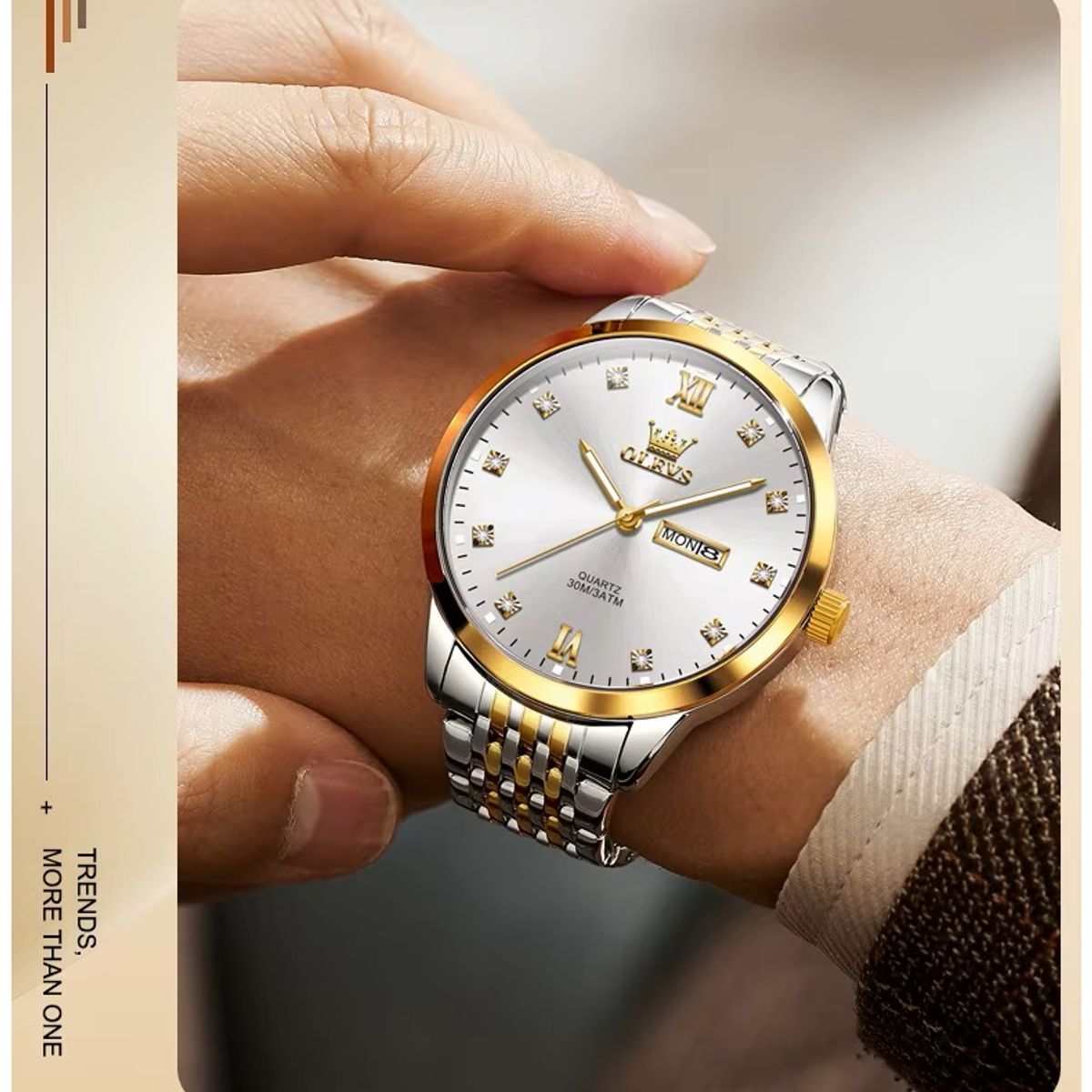 GENERICO - Reloj de Hombre Elegante Movimiento Cuarzo Aleación Metálica