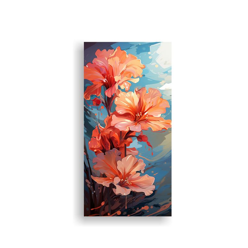 GENERICO - Flores Narcisos En Rojo Con Atmósfera Neonoir 70x140 Cm