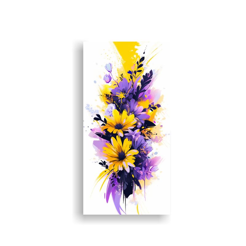 GENERICO - Cuadro Decorativo Estética Amarillo Y Púrpura 20x40 Cm