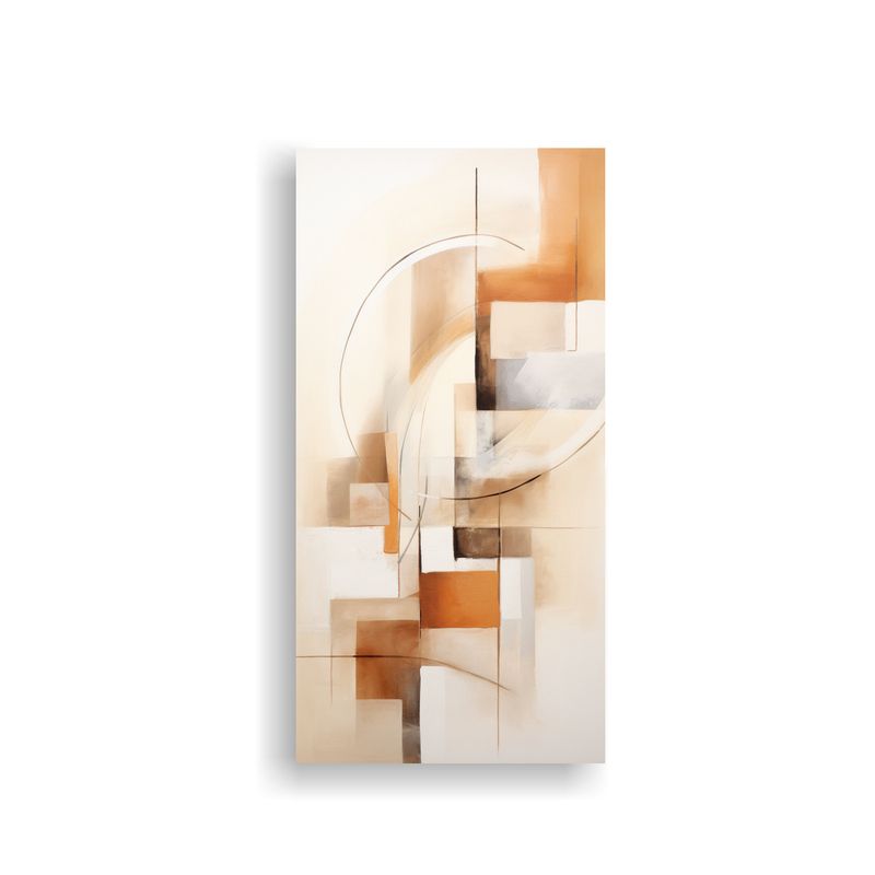 GENERICO - Cuadro Abstracto Beige Para Decorar Interiores En 20x40 Cm