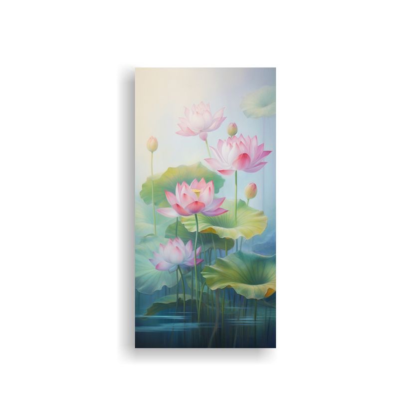 GENERICO - Pintura Abstracta De Flores De Loto En Estilo 40x80 Cm