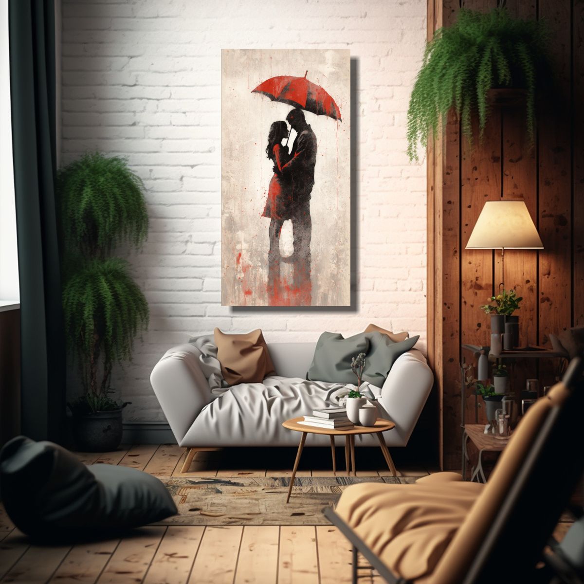 GENERICO - Cuadro De Inspiración De Amantes Caminando 50x100 Cm