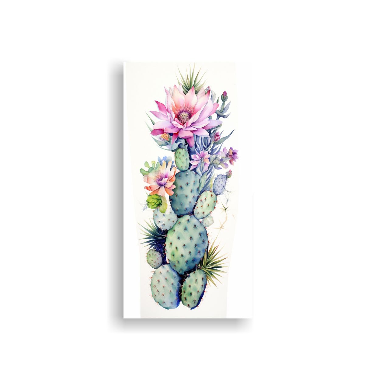 GENERICO - Pinturas De Cactus En Acuarelas Con Movimiento Y 50x100 Cm