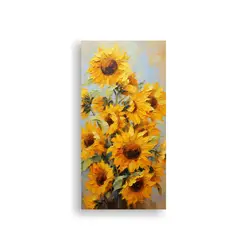 GENERICO - Cuadro De Girasoles Vibrantes En Lienzo 20x40 Cm