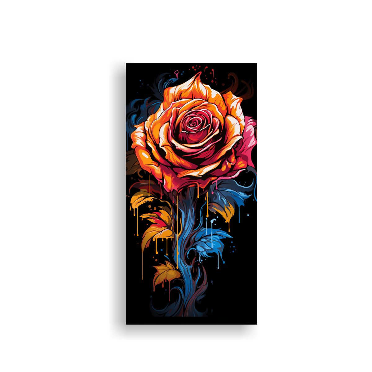 GENERICO - Cuadro Cuadro Diseña Una Rosa Estilo Graffiti 50x100 Cm