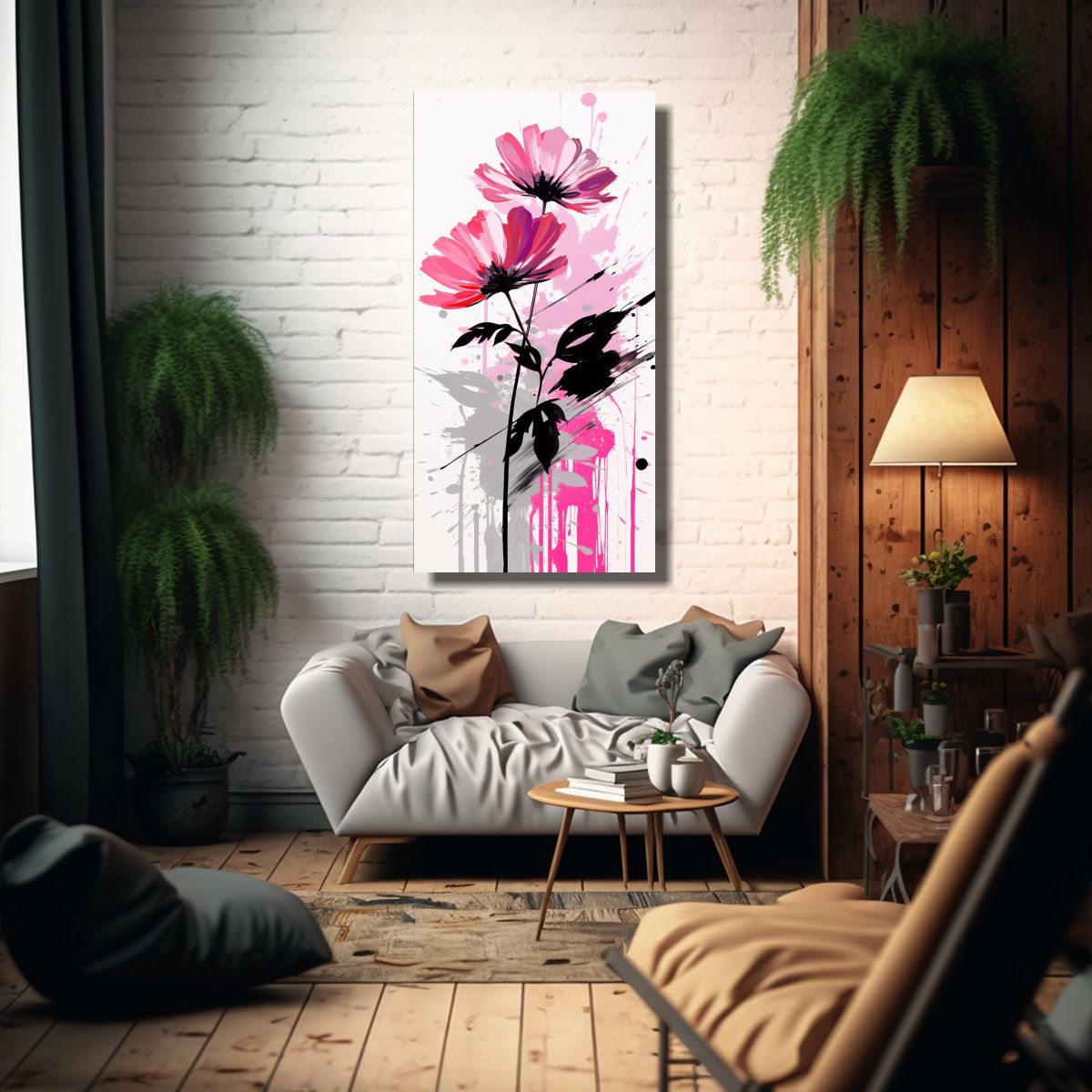 GENERICO - Cuadro Tema Vitalidad Atmosfera Neonoir Estilo 70x140 Cm