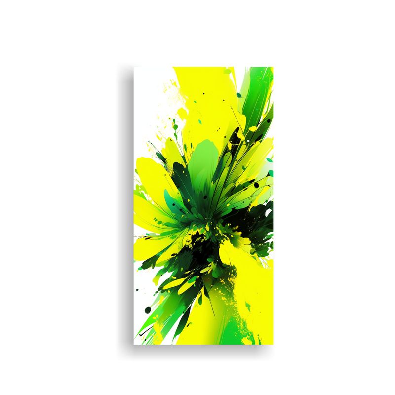 GENERICO - Lienzo Decorativo Amarillo Y Verde Estilo Neonoir 40x80 Cm