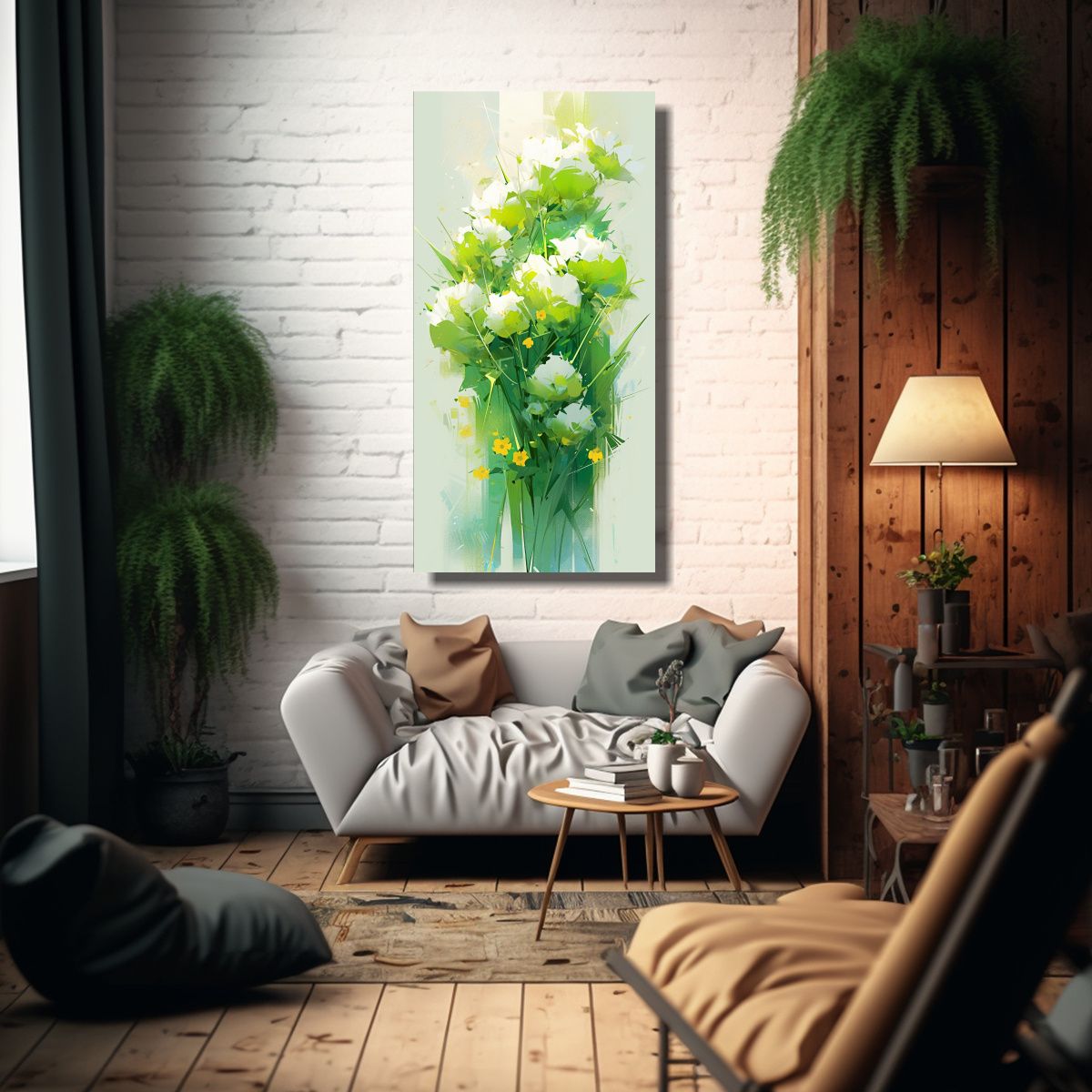 GENERICO - Arte De Pared Acuarela Expresividad A Green 20x40 Cm