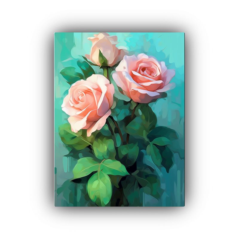 GENERICO - Cuadro Lienzo Conceptual De Rosas Rosadas En 80x120 Cm