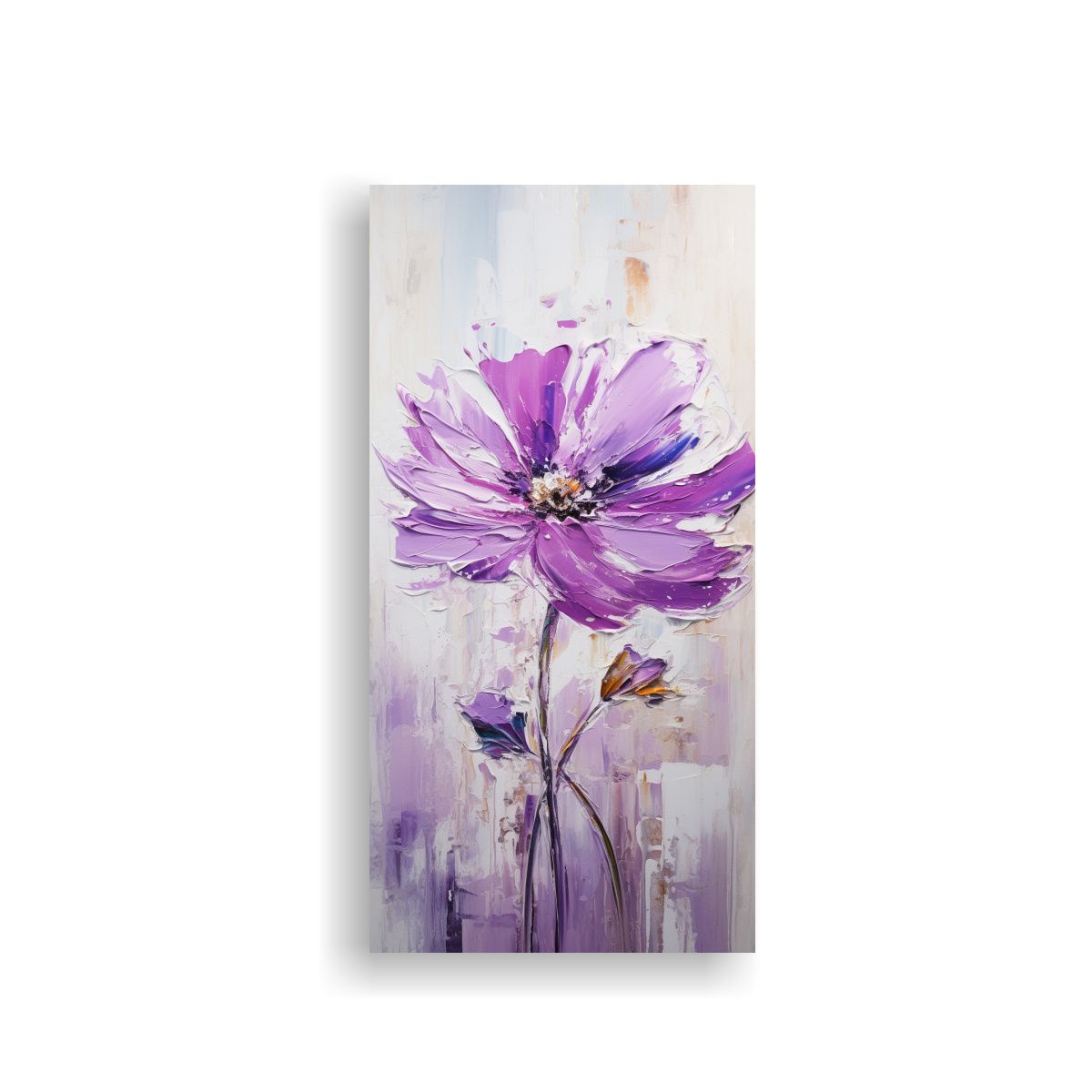 GENERICO - Pintura En Lienzo Street Art De Una Flor Púrpura 30x60 Cm