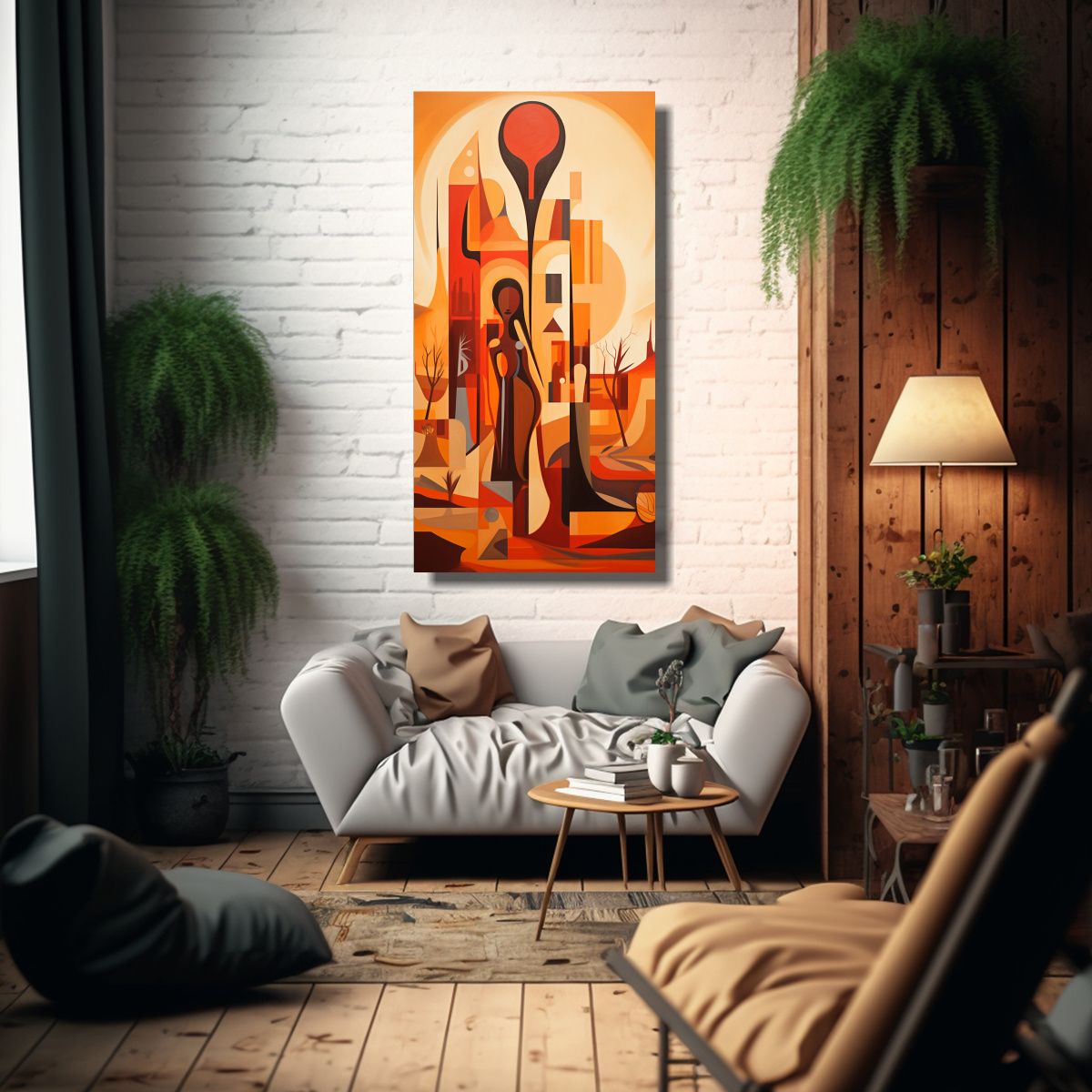 GENERICO - Pintura En Lienzo Con Relieve De Representación 80x160 Cm.