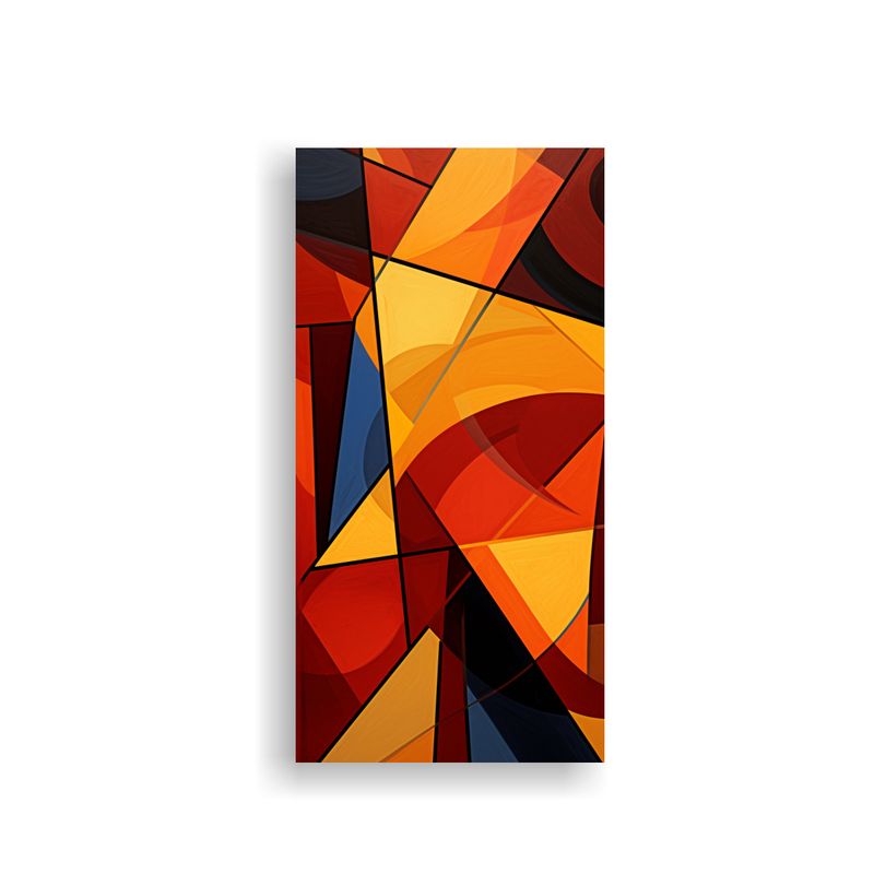 GENERICO - Cuadro Galeria Abstracto Inspirado En El Cubismo 60x120 Cm