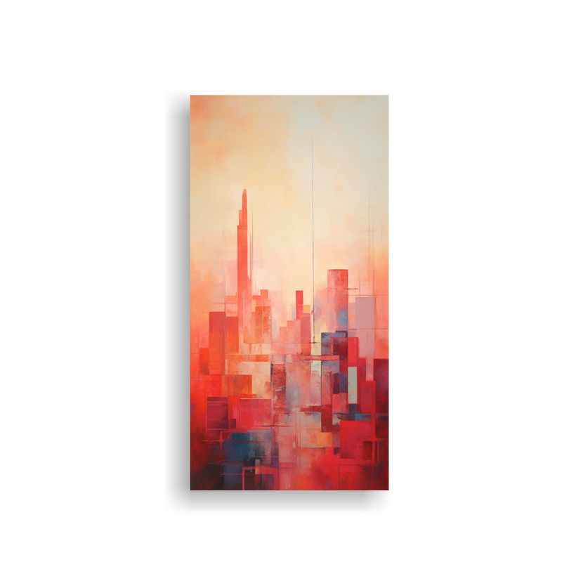 GENERICO - Pintura Decorativa De Una Ciudad Vibrante En 60x120 Cm