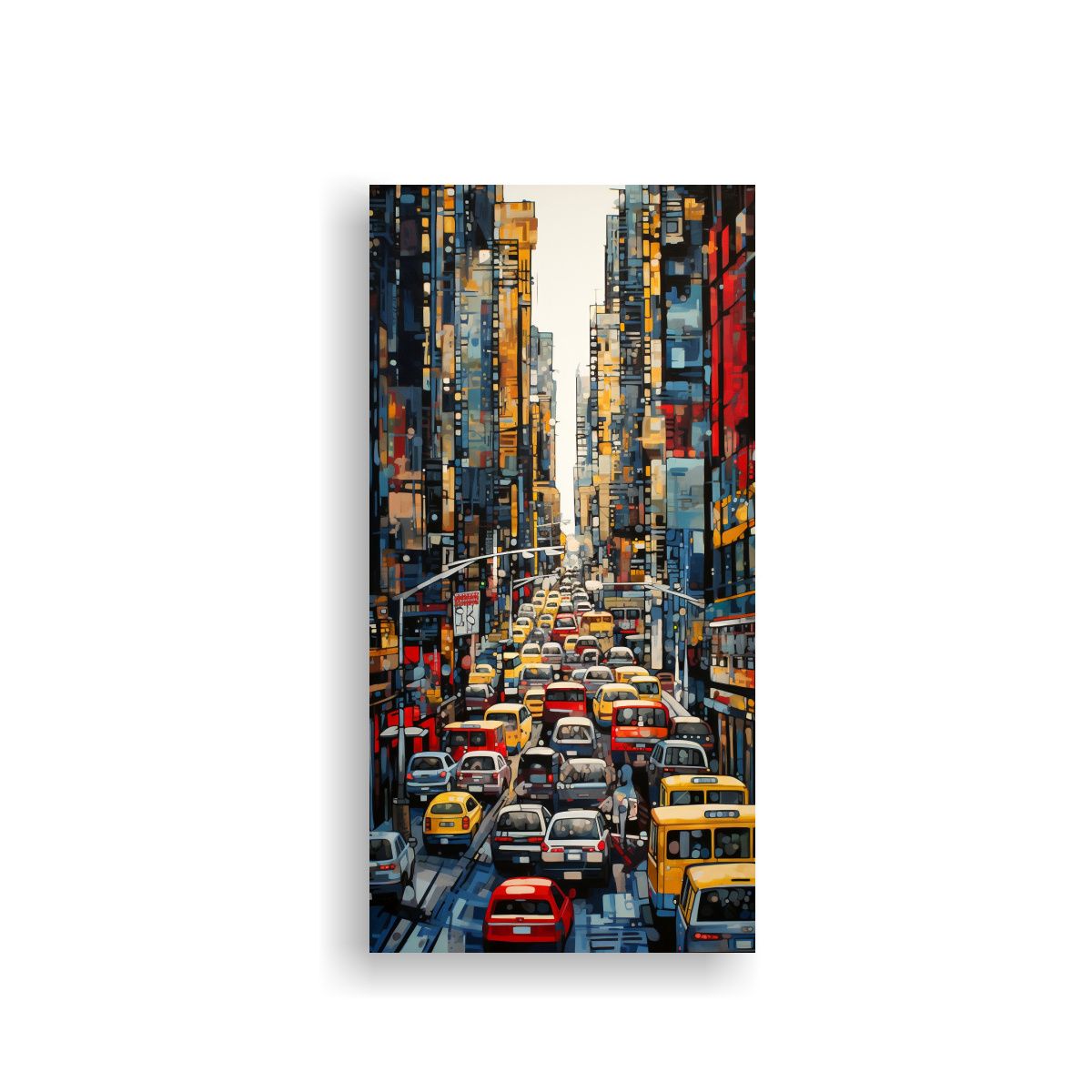 GENERICO - Lienzo Tela Cultura Ciudad Abstracta En Ráfaga 70x140 Cm