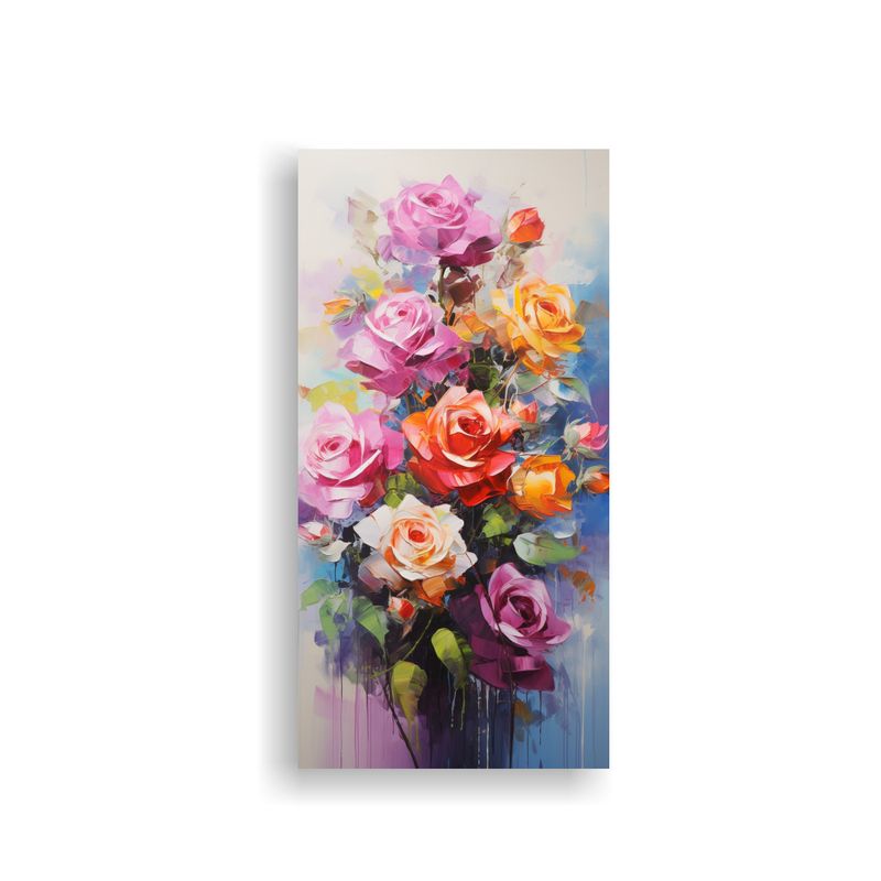 GENERICO - Pintura Vintage De Rosas En Lienzo De Alta 20x40 Cm